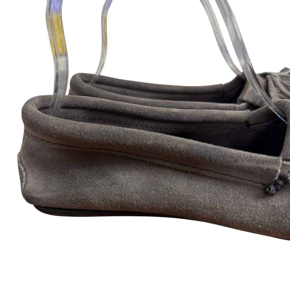 Minnetonka Moccasin Kiltie Slip On Loafers Flats Gray Suede Leather Womens 6.5 - Picture 12 of 16